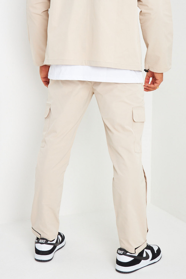 Ensemble de jogging veste + pantalon beige à boutons