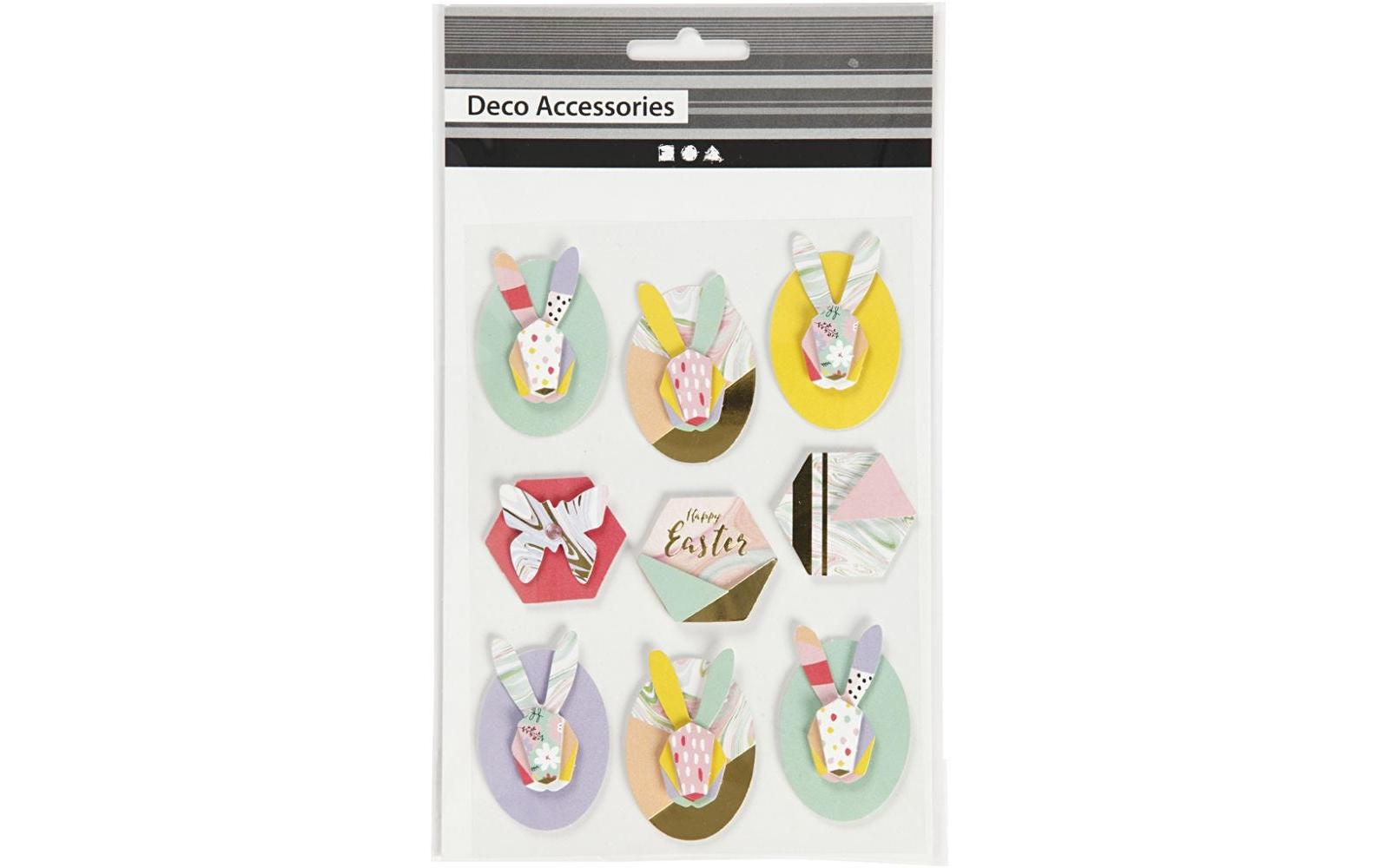 Sticker 3D , Mehrfarbig3D Hasen in Pastellfarben