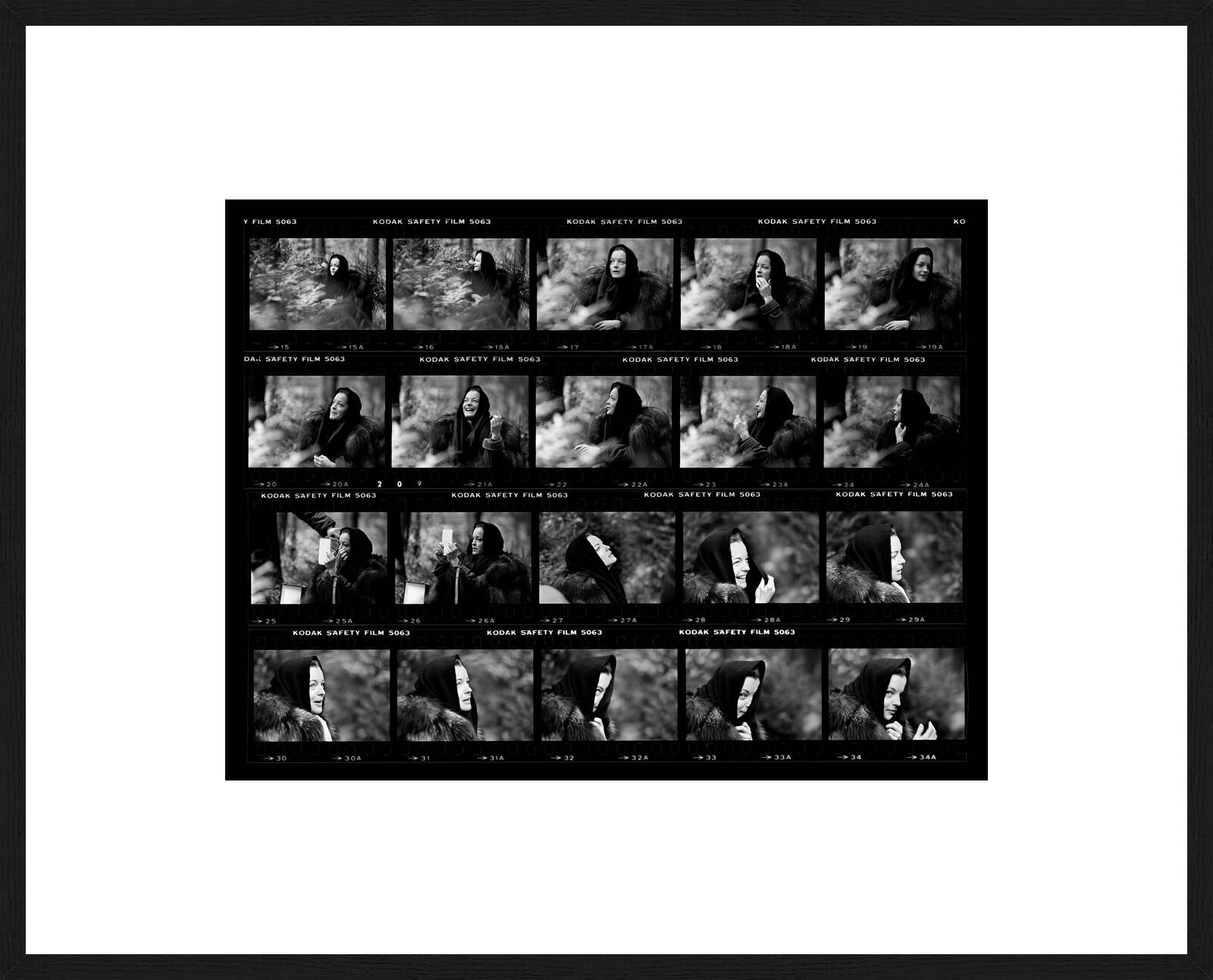 Romy Schneider, Kontaktbogen by Robert Lebeck - Limited Edition. Edition of: 100. Signed.
