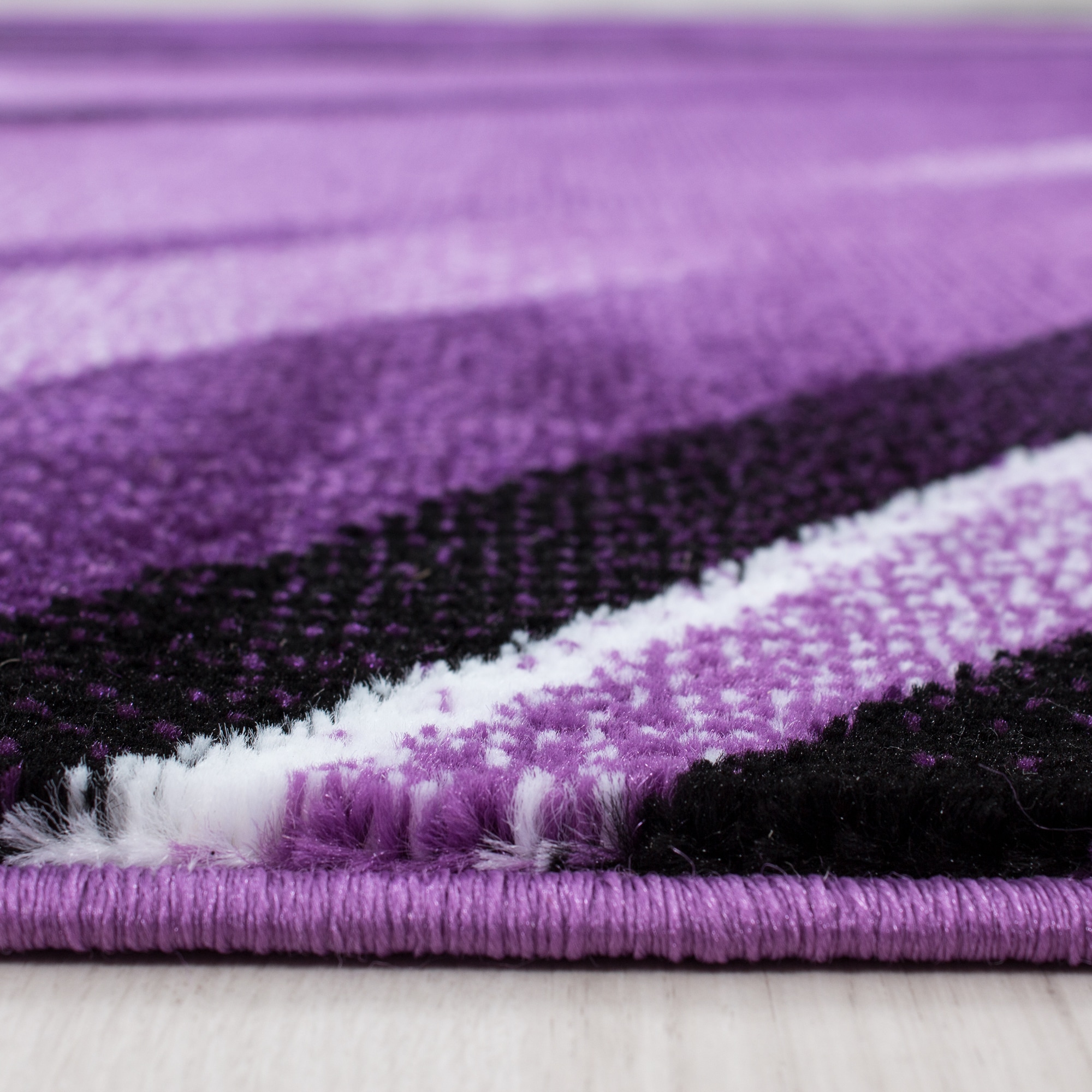 Wunderschöne Kurzflor Teppich modern Designer Wohnzimmer Wellen Muster