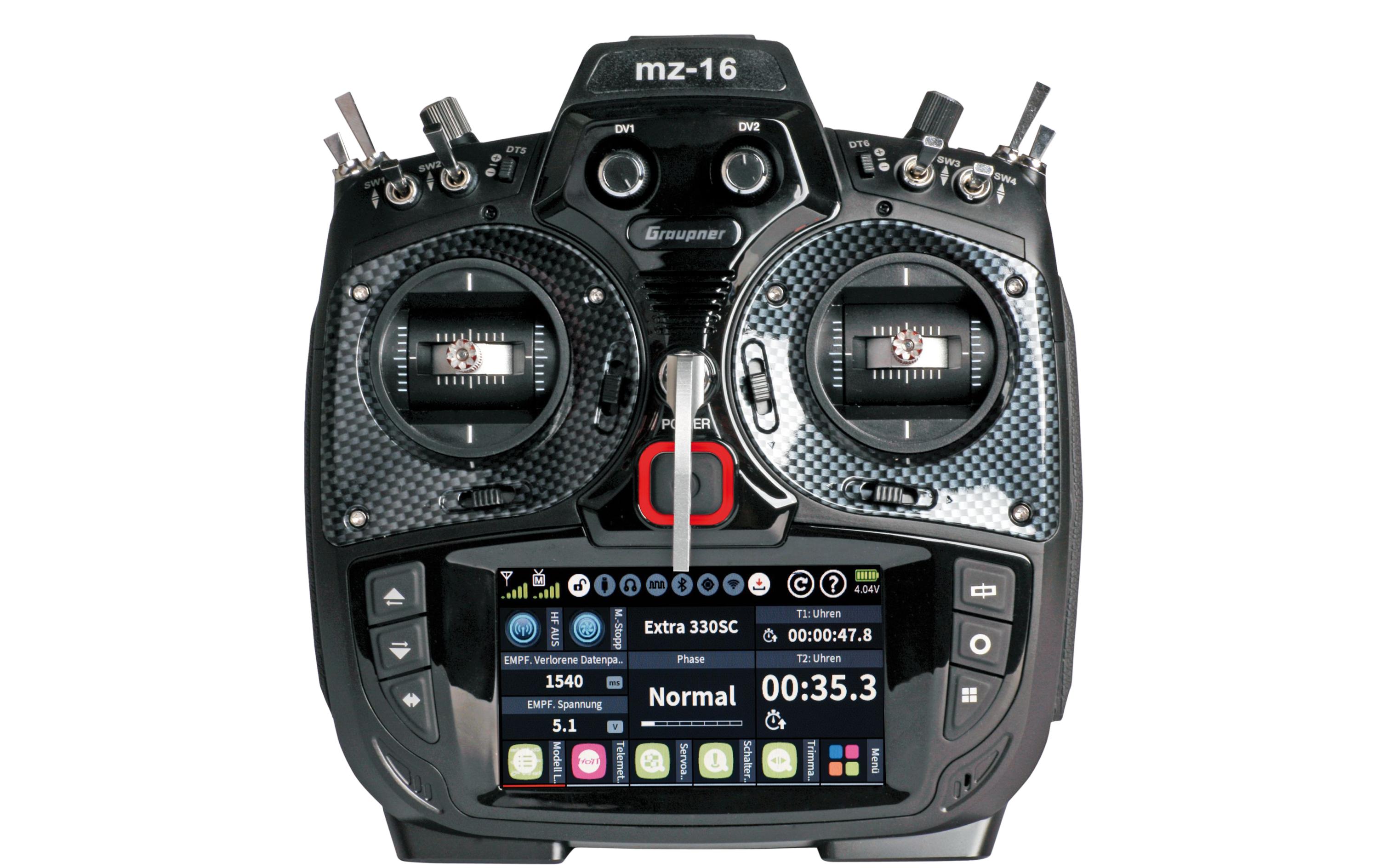 Fernsteuerung mz-16 16-Kanal HoTT<br>Professioneller 16-Kanal Sender für Flugmodelle