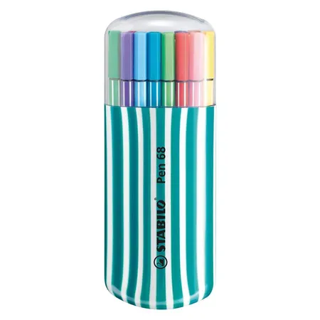 Premium-Filzstift - STABILO Pen 68 - 20er Zebrui in petrol - mit 20 verschiedenen Farben