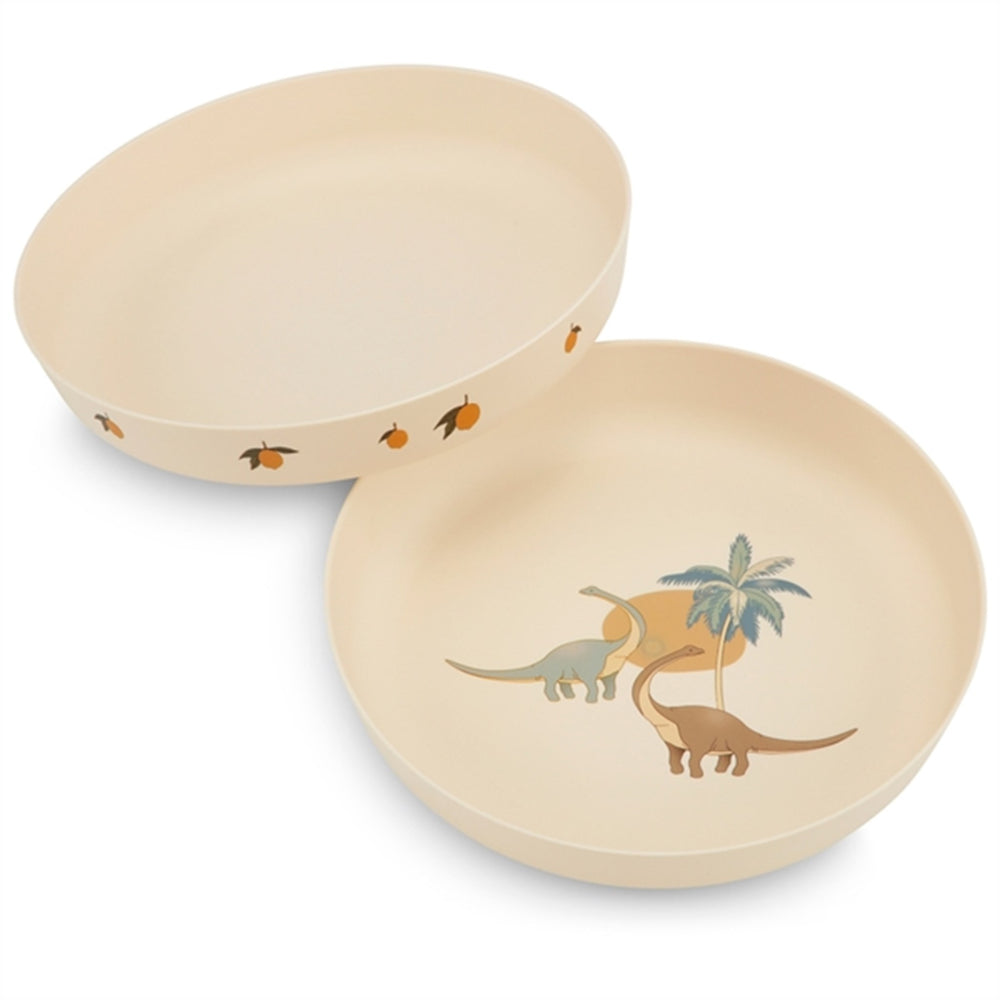 Tallerkner 2-pak Lemon/Dino - Konges Sløjd