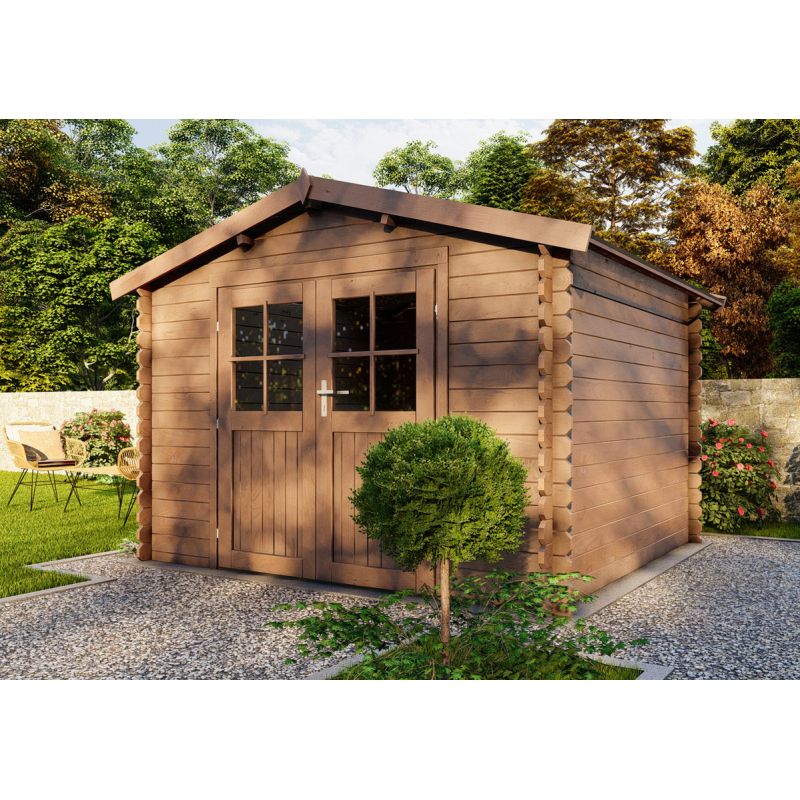 Abri de jardin megeve de 9,3 m² en bois de pin ép. 28 mm traité autoclave