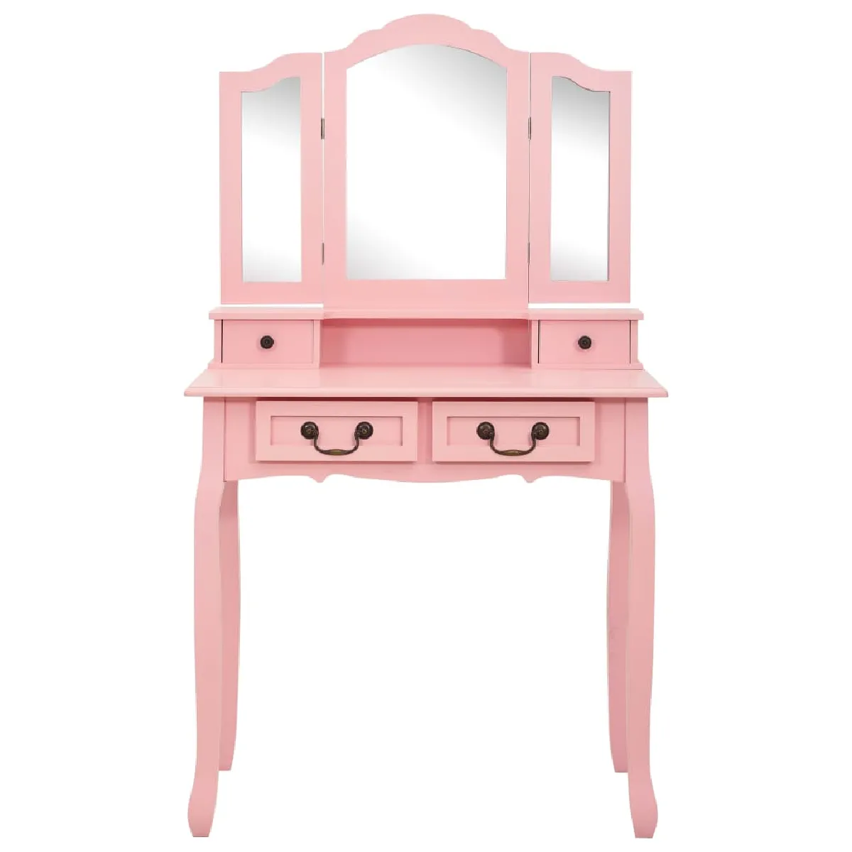 Helloshop26 Ensemble de coiffeuse avec tabouret - Rose