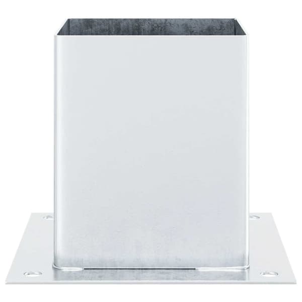 vidaXL Stolpebunner firkantet 4 stk sølv 121x121 mm galvanisert stål