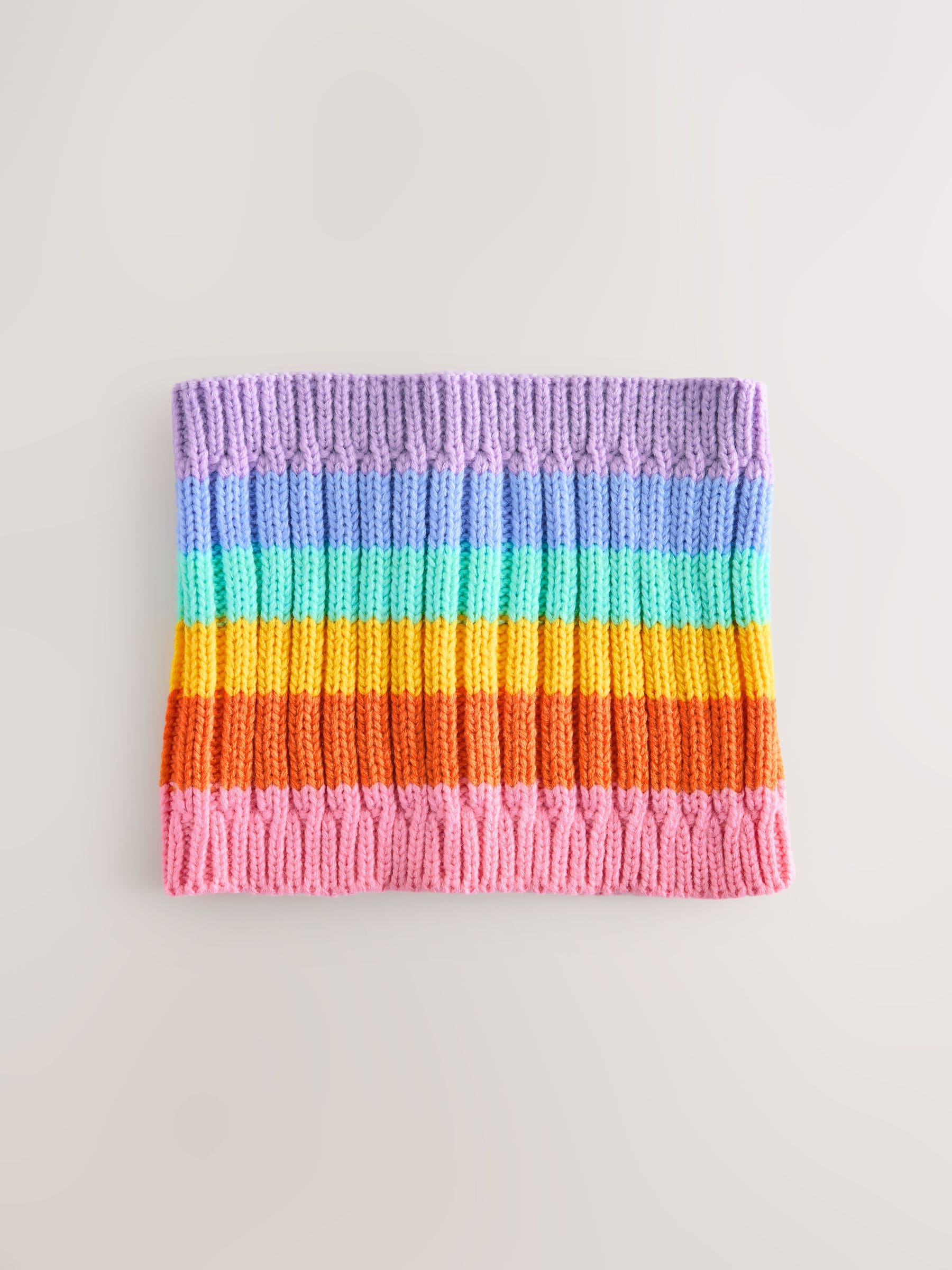 Pastelgetinte regenboogstrepen - Little Bird by Jools Oliver Knitted Snood
