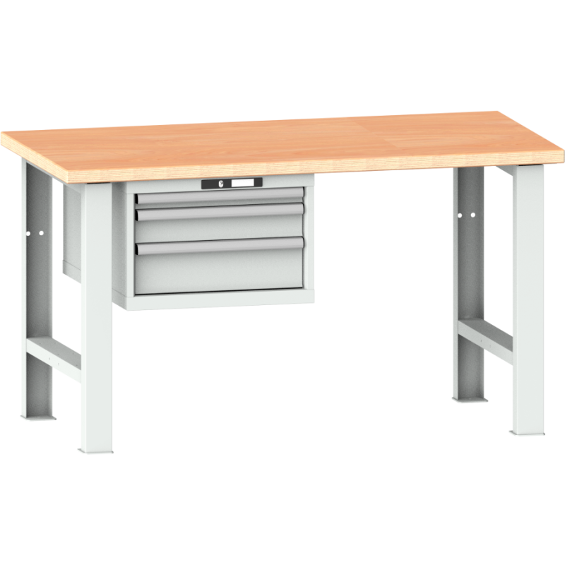 Lista - Établi 3 tiroirs plateau en multiplex P 75 cm