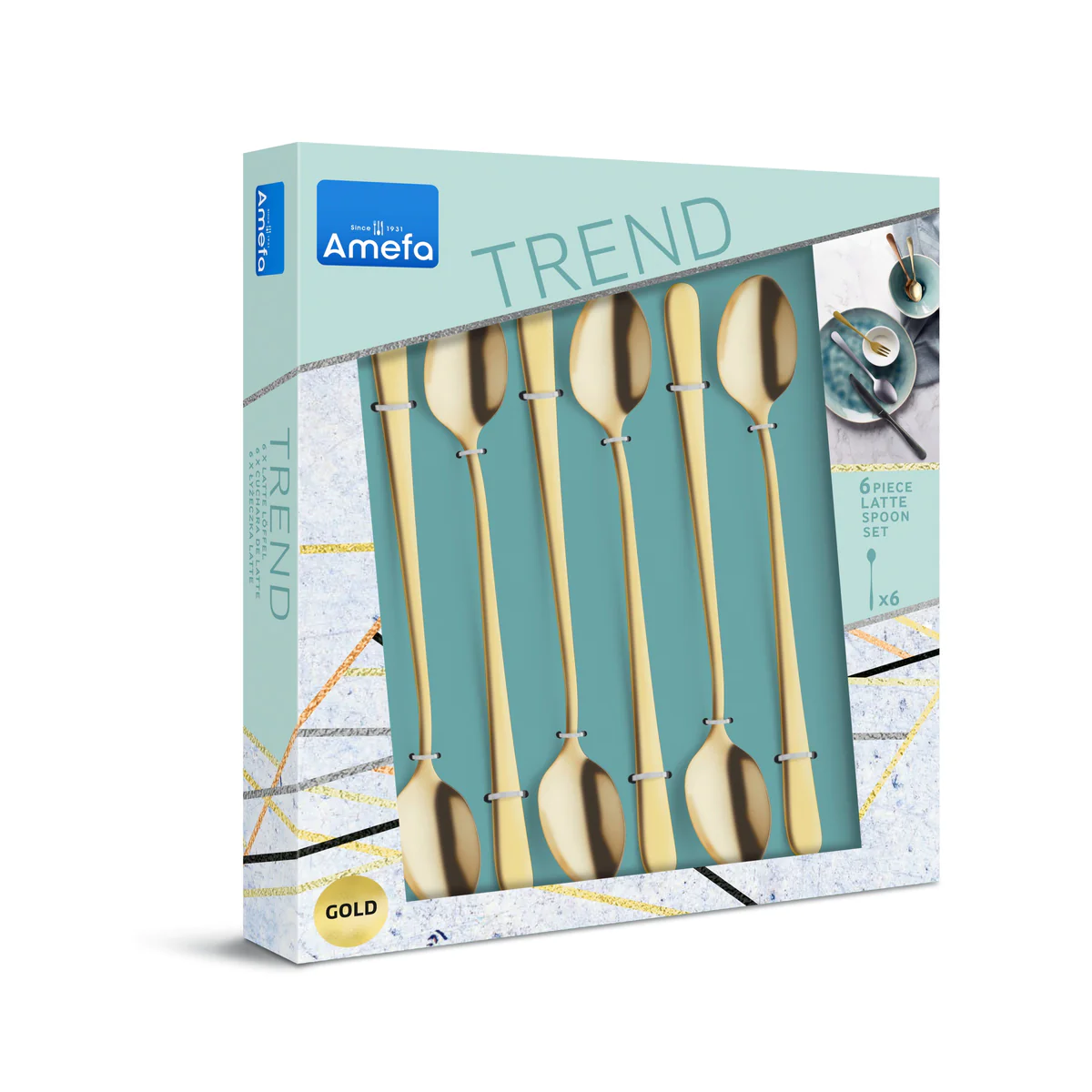 Austin - Service 6 cuillères latte macchiato Doré mat Amefa