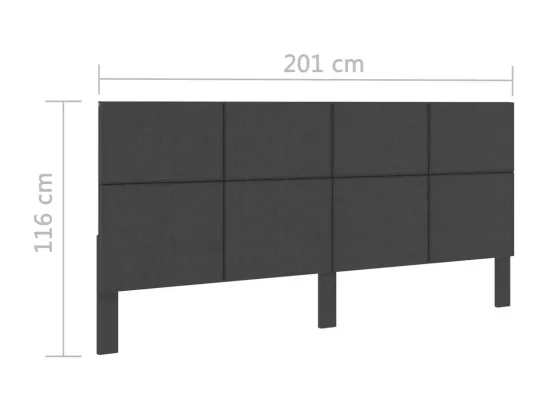 Tête de lit Gris foncé Tissu 200x200 cm