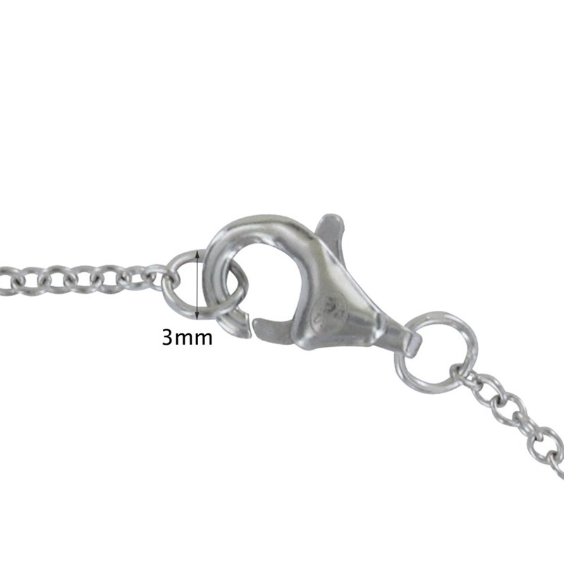 Chaine en Argent Rhodié 1mm Maille Ronde 3 Tailles