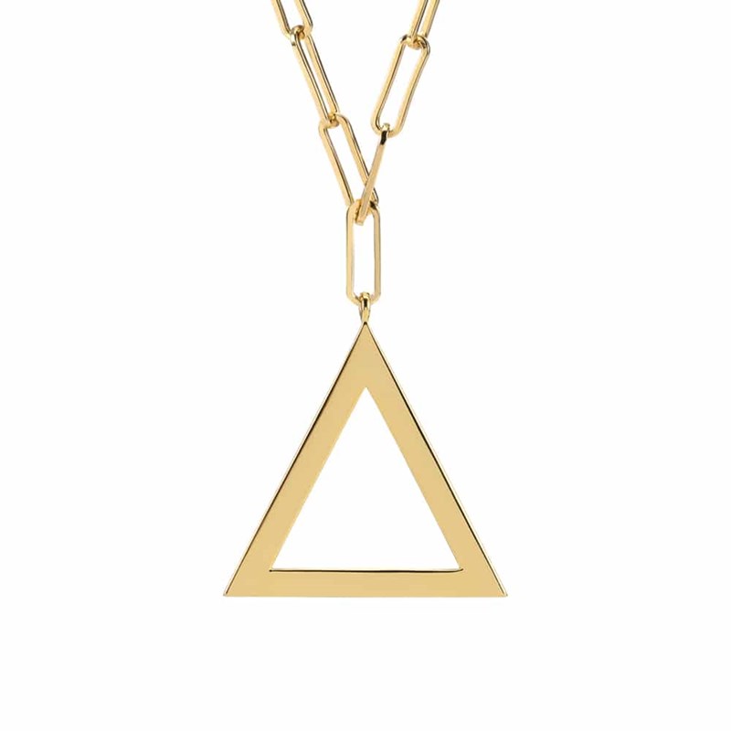 Collier Chaine Argent Doré Triangle Tal