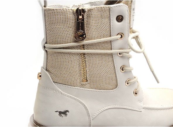 Mustang boots bottine plates femme 1437506 blanc