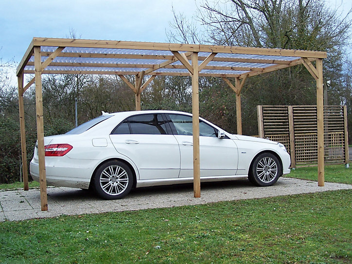 Carport bois Habrita Thermo toit pvc