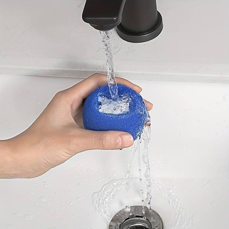 (3er Set) Ø6cm Wiederverwendbarer Fussel Ball Tierhaarentferner für Waschmaschine / Trockner - Blau