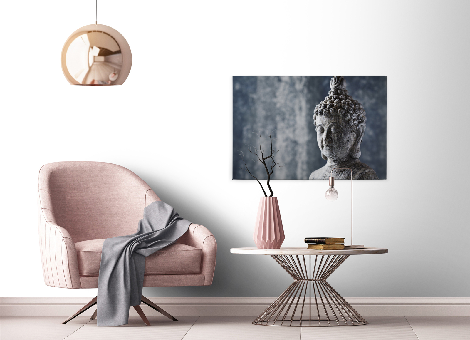 Leinwandbild ASIEN - blau-grau - 90x60 cm