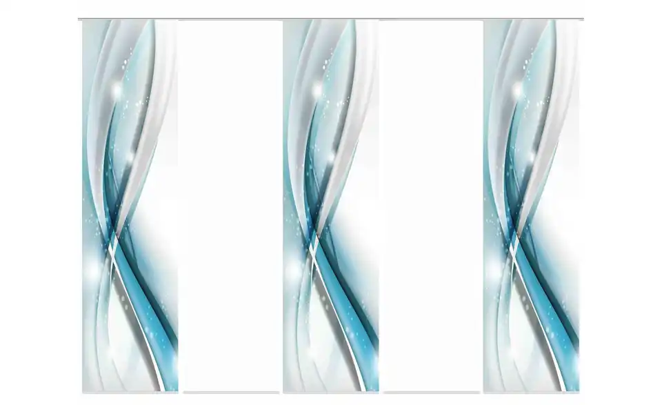 Schiebevorhang Set 5tlg. Blau 5er-Set