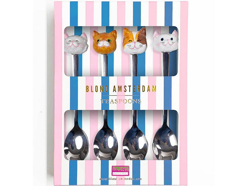 Theelepel Set Van 4 Dier Cat