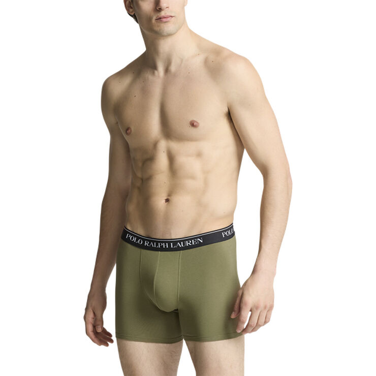 Polo Ralph Lauren Stretch Cotton Boxer Brief 3-Pack 3pk grdn trail/stnwr grey/blk