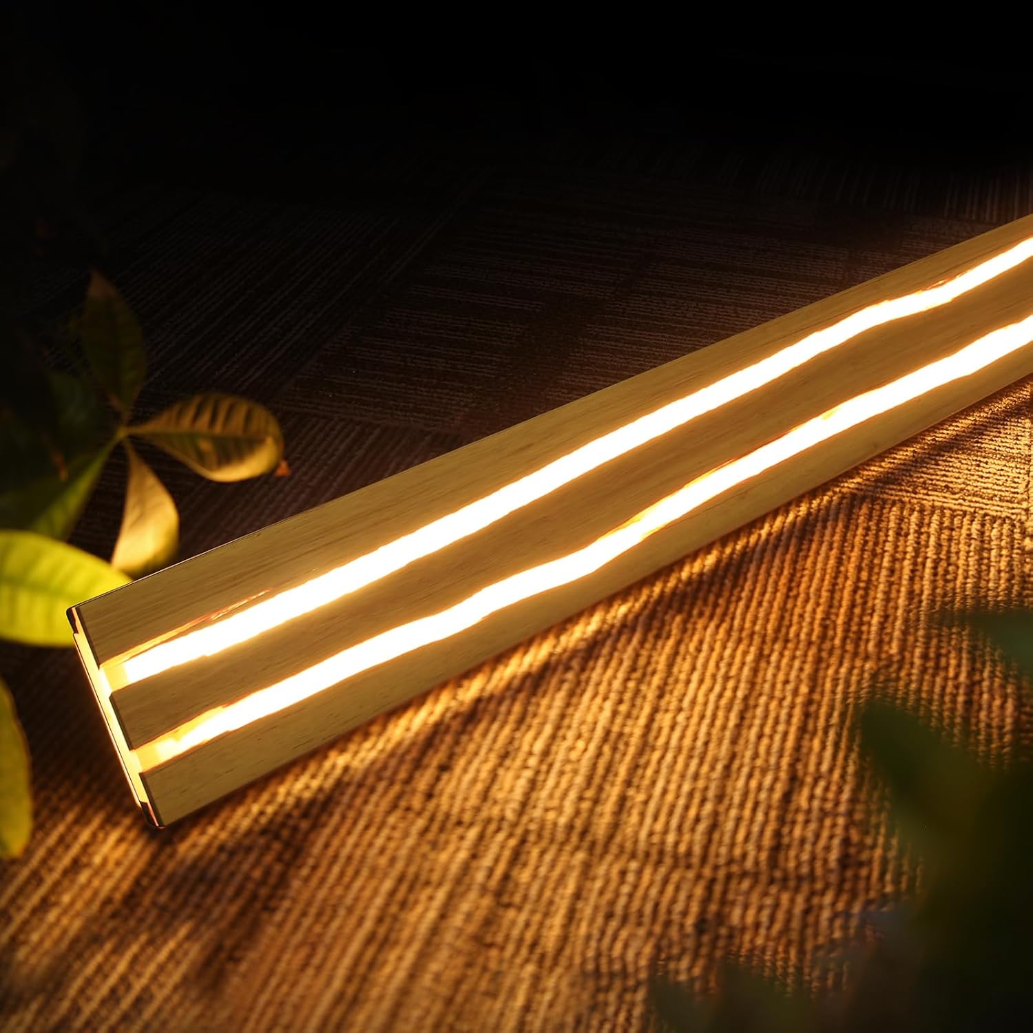 ZMH 2ER Wandlampe LED Wandleuchte Holz - 16W Flurlampe Innen 100CM Warmweiß Treppenhauslampe Modern Wohnzimmerlampe Design Schlafzimmerlampe Wandbeleuchtung für Wohnzimmer Flur Treppenhaus