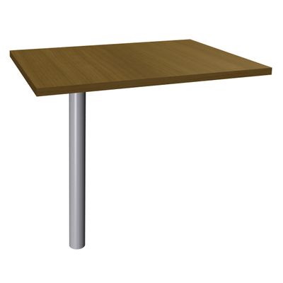 Extension IDRA/DUAL sur Pied tube - 80 x 60 cm - Pied alu - plateau imitation noyer