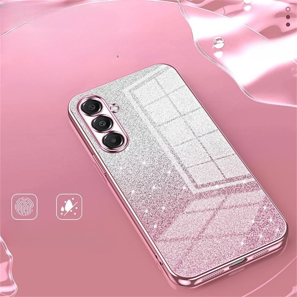 Samsung Galaxy A17 Gummi Case Schutzhülle im Glitzer Design - Silber