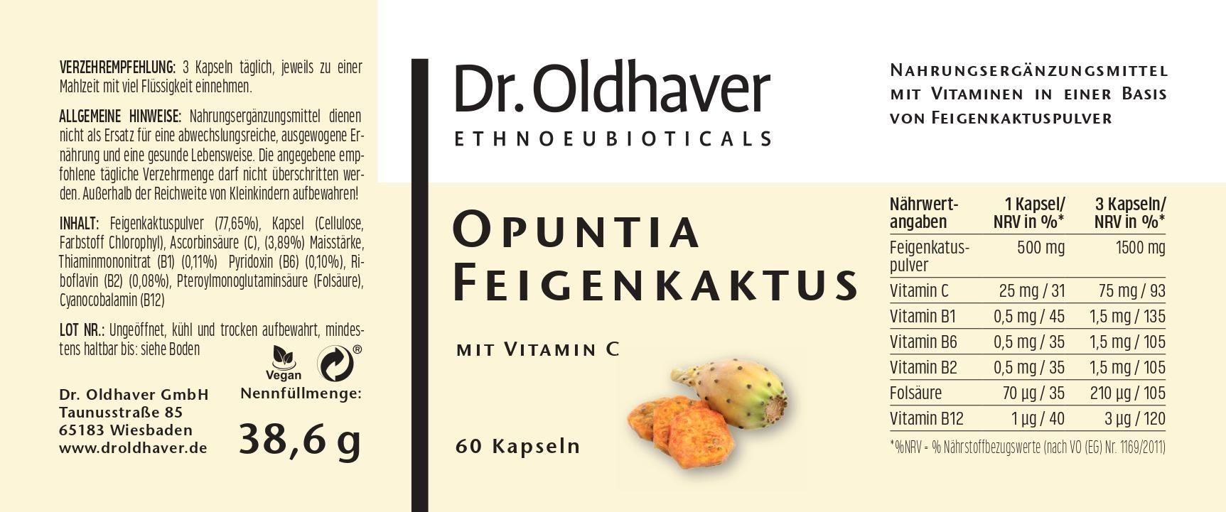 Dr. Oldhaver Opuntia Feigenkaktus Kapseln
