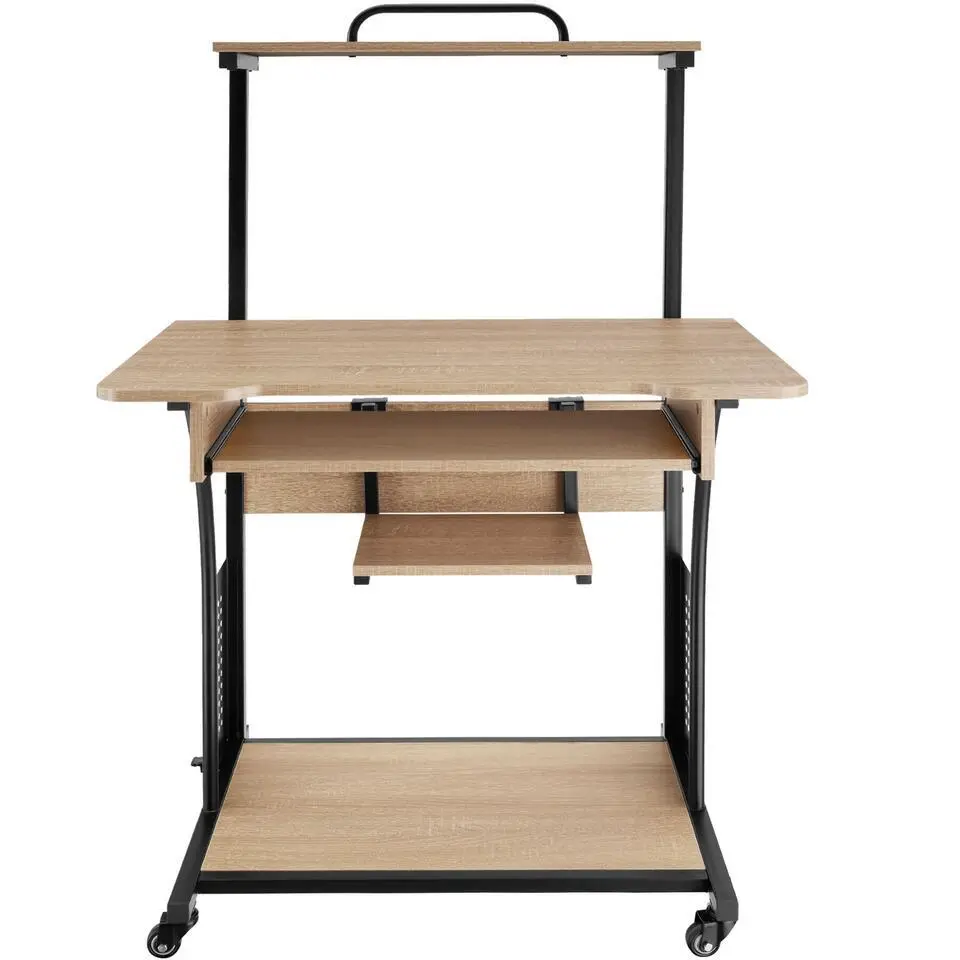 tectake Bureau Fife 80x65,5x130,5cm, Industrieel Licht Hout, Eiken Sonoma