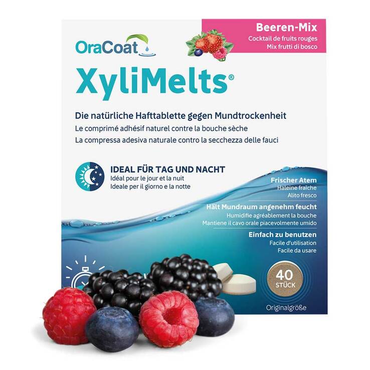 Xylimelts Hafttabletten Beeren-Mix Oracoat, 40 St