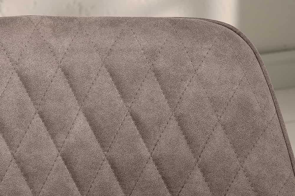 Retro Stuhl PALERMO taupe mit Armlehne und Ziersteppung
