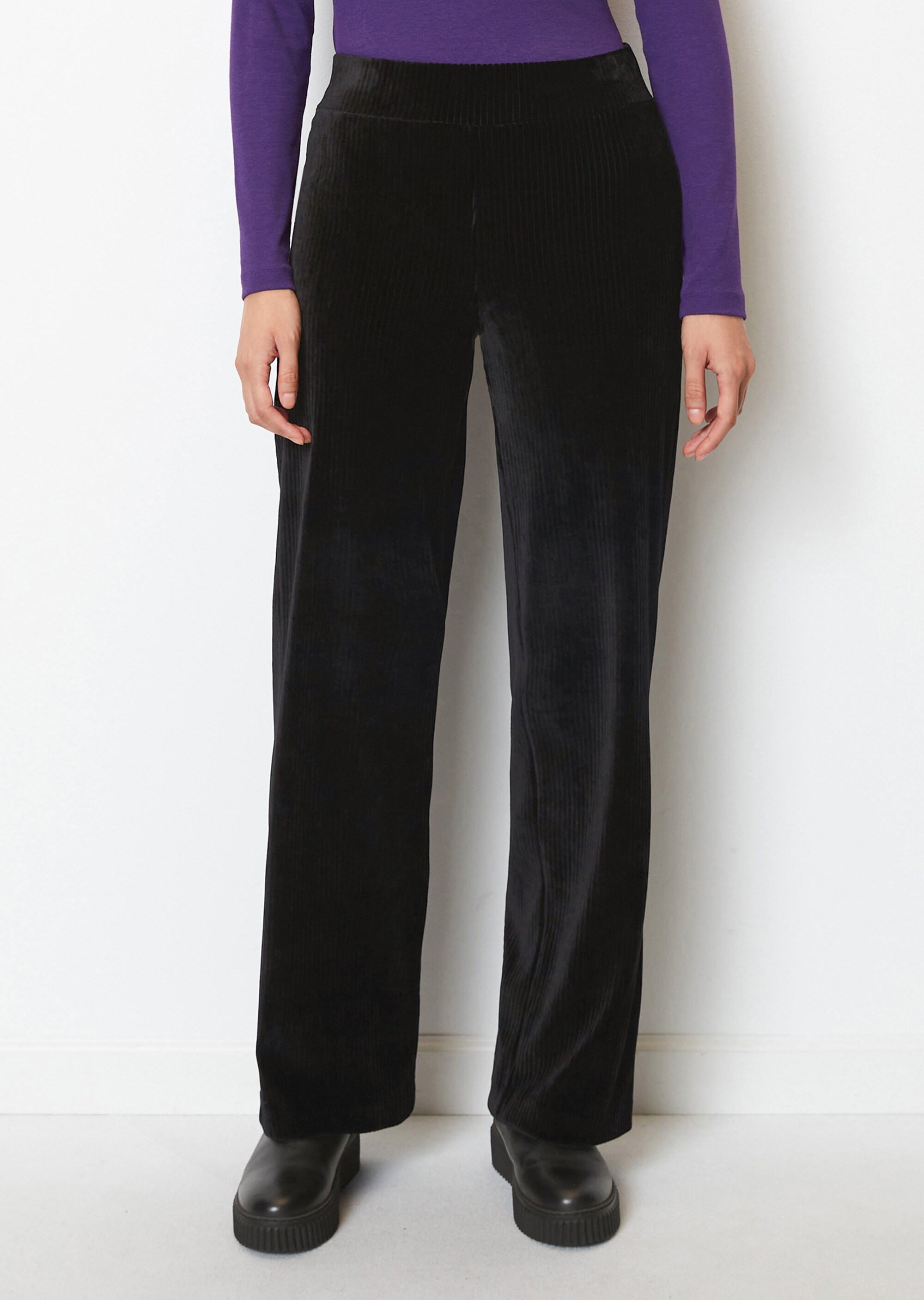 Jerseyhose straightin Cord-Qualität