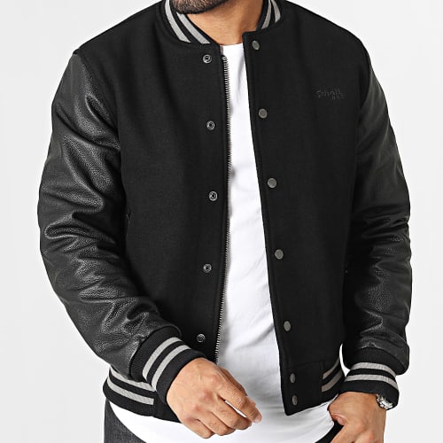 Veste Teddy Cuir LC8705 Noir