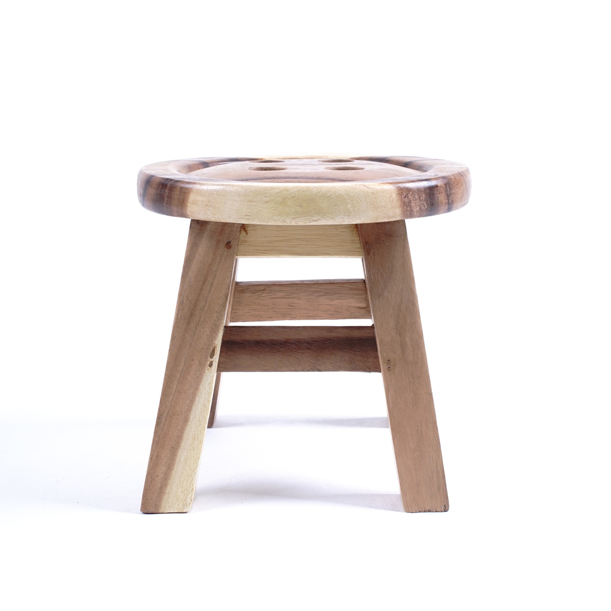 Hocker mit Motiv 'Knopf', natur, Ø 25 cm, H 25 cm von fischer's lagerhaus