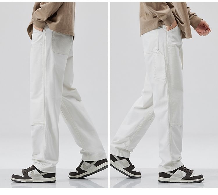 Nataro - Halfhoge effen rechte broek