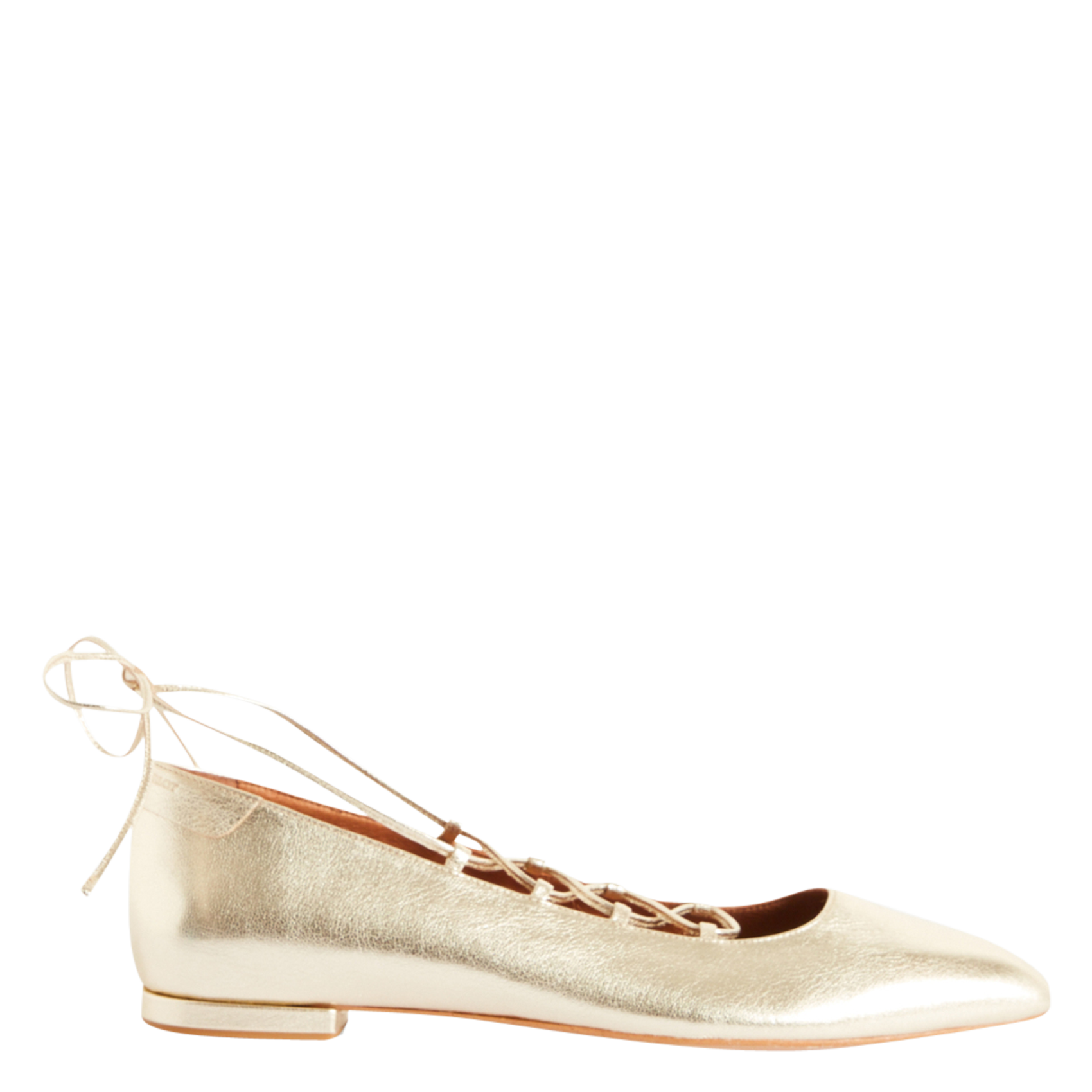 Ballerines en cuir métallisé | Doré