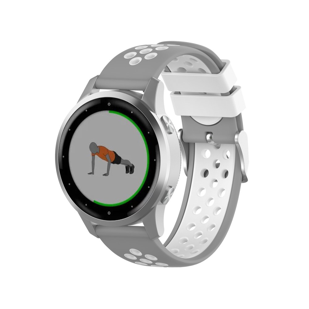 Garmin Vivoactive 4S Silikon Armband Dual Color (Gelenkumfang: 170 - 210mm) - Grau / Weiss