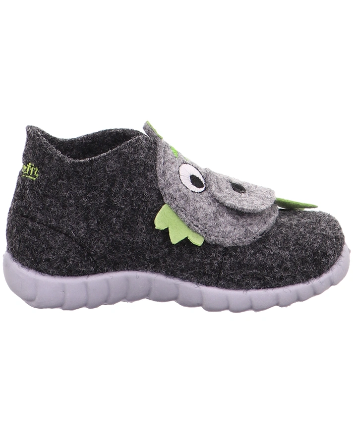 Klett-Hausschuhe HAPPY – DRACHE in schwarz