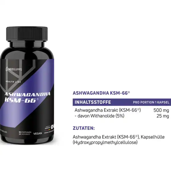 Ashwagandha KSM-66 Kapseln