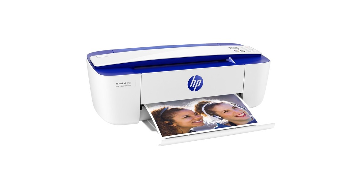 HPDeskJet 3760 all-in-one inkjetprinter  (Wit/blauw, Scannen, Kopiëren, Wi-Fi)