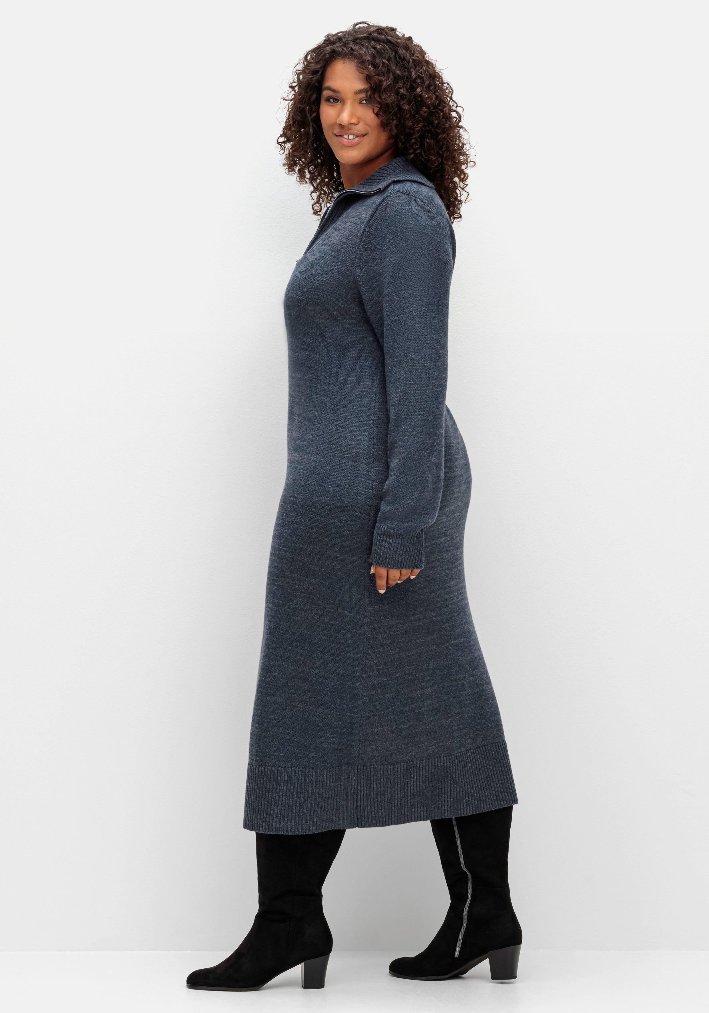 Strickkleid in Midilänge, mit Troyerkragen
