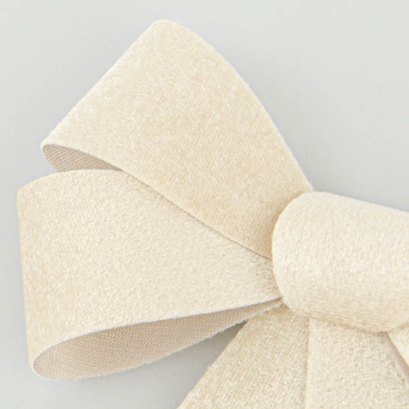 Nœud imitation velours beige
