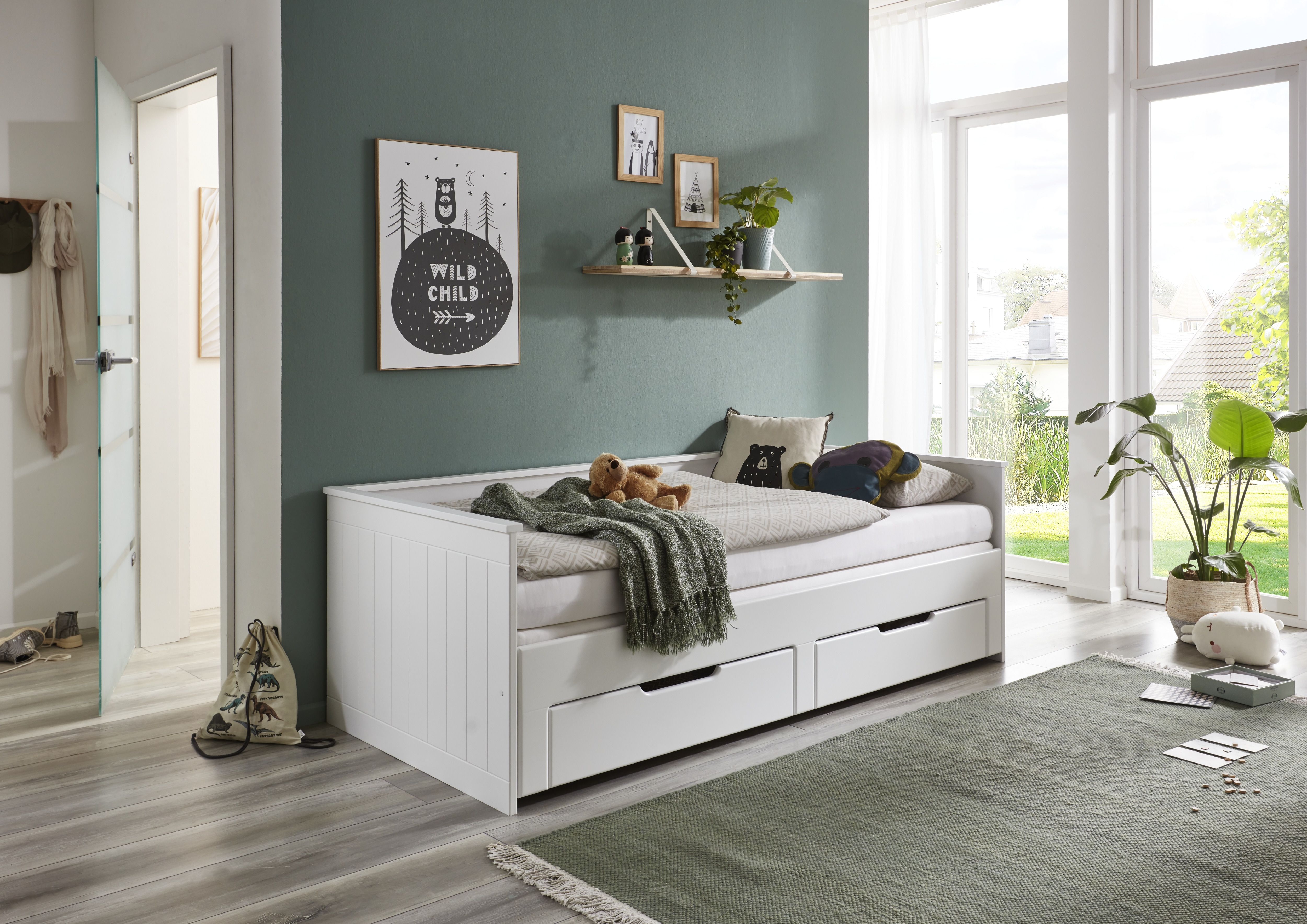 Relita - Funktionsbett Clara 90x 200 auf 180 x 200 cm Liegefläche ausziehbar u. 2 Schubladen