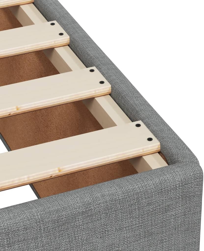 vidaXL Boxspringbett, Doppelbett mit LED Matratze Matratzenauflage, Bettgestell mit Lattenrost Kopfteil, Polsterbett Bett für Schlafzimmer, Hellgrau 140x200cm Stoff