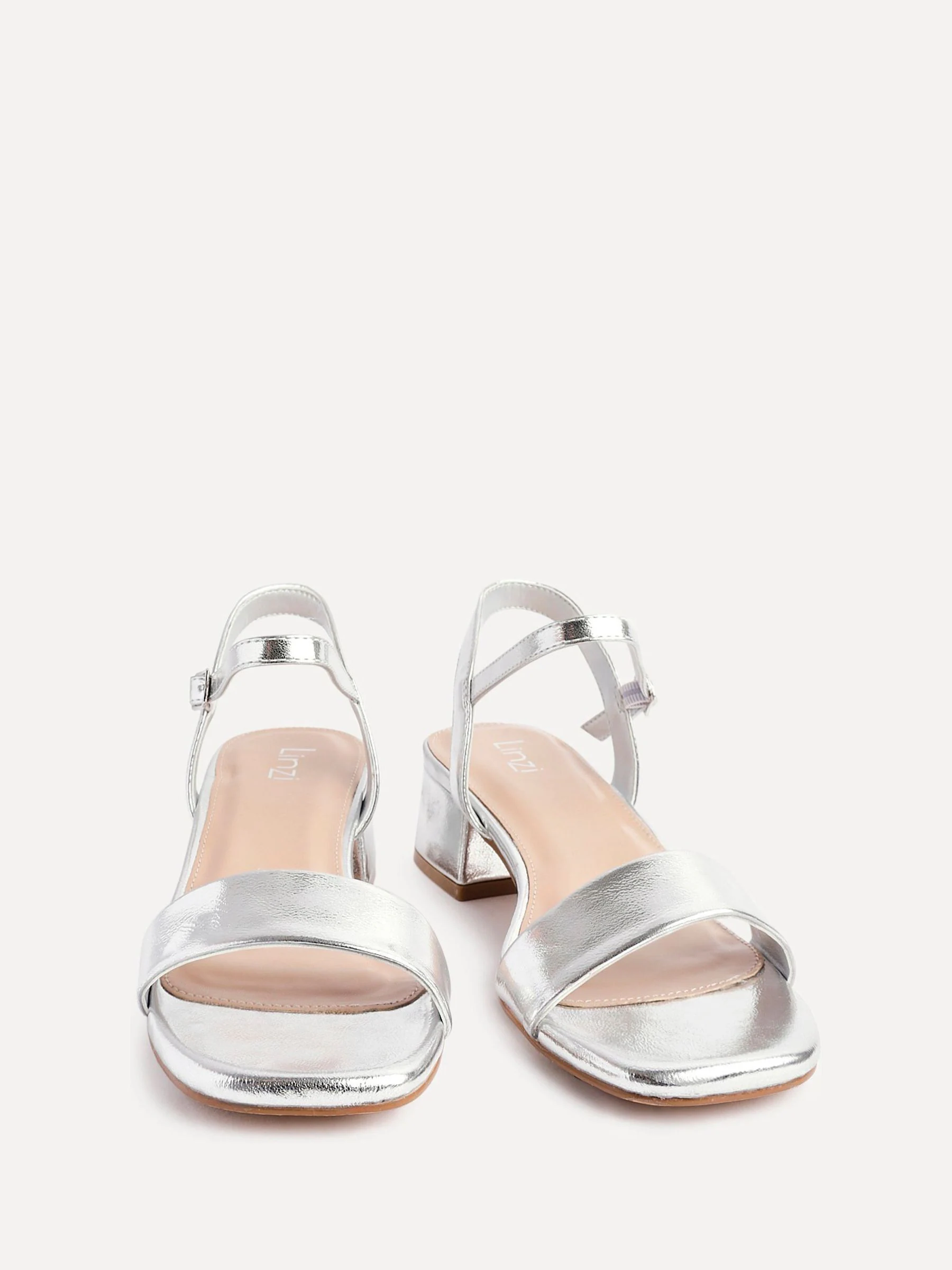 Zilver - Linzi Tillie Barely There Low Block Heel Sandals