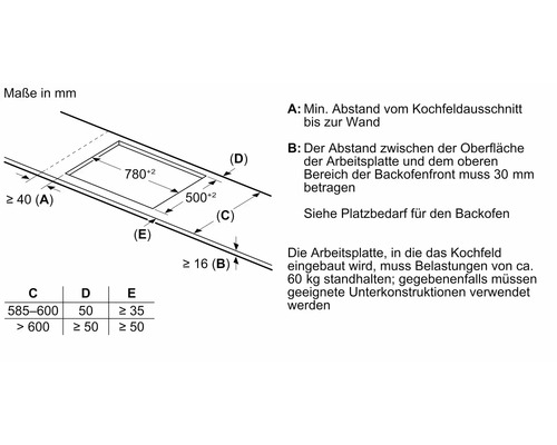 Bosch inductiekookplaat met frame, 80,2 x 51,3 cm, 4 kookzones, PXV845HC1E