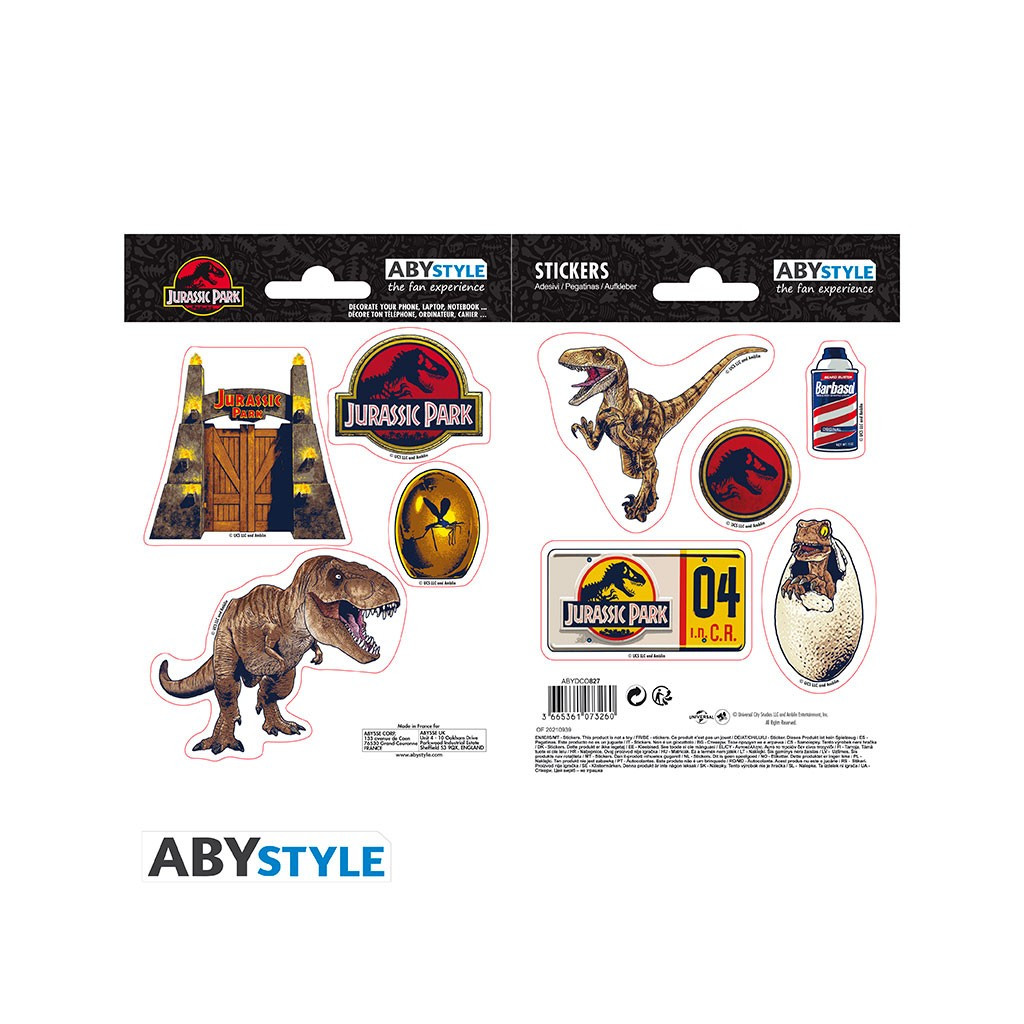Jurassic Park - Stickers Dinosaures (16x11cm / 2 planches)