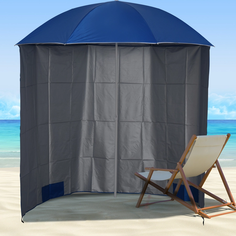 Outsunny Sonnenschirm mit Seitenwänden blau