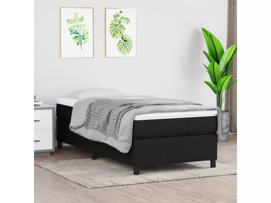 Sommier à lattes de lit Noir 100x200 cm Tissu