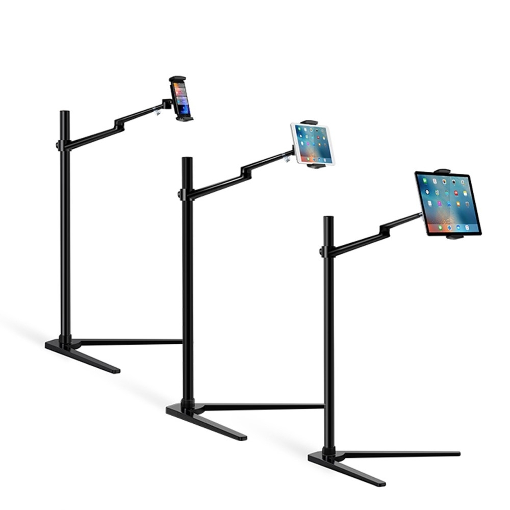 360° Grad Universal Höhenverstellbare Stativ Halterung Bodenständer für Smartphones / Tablets (4