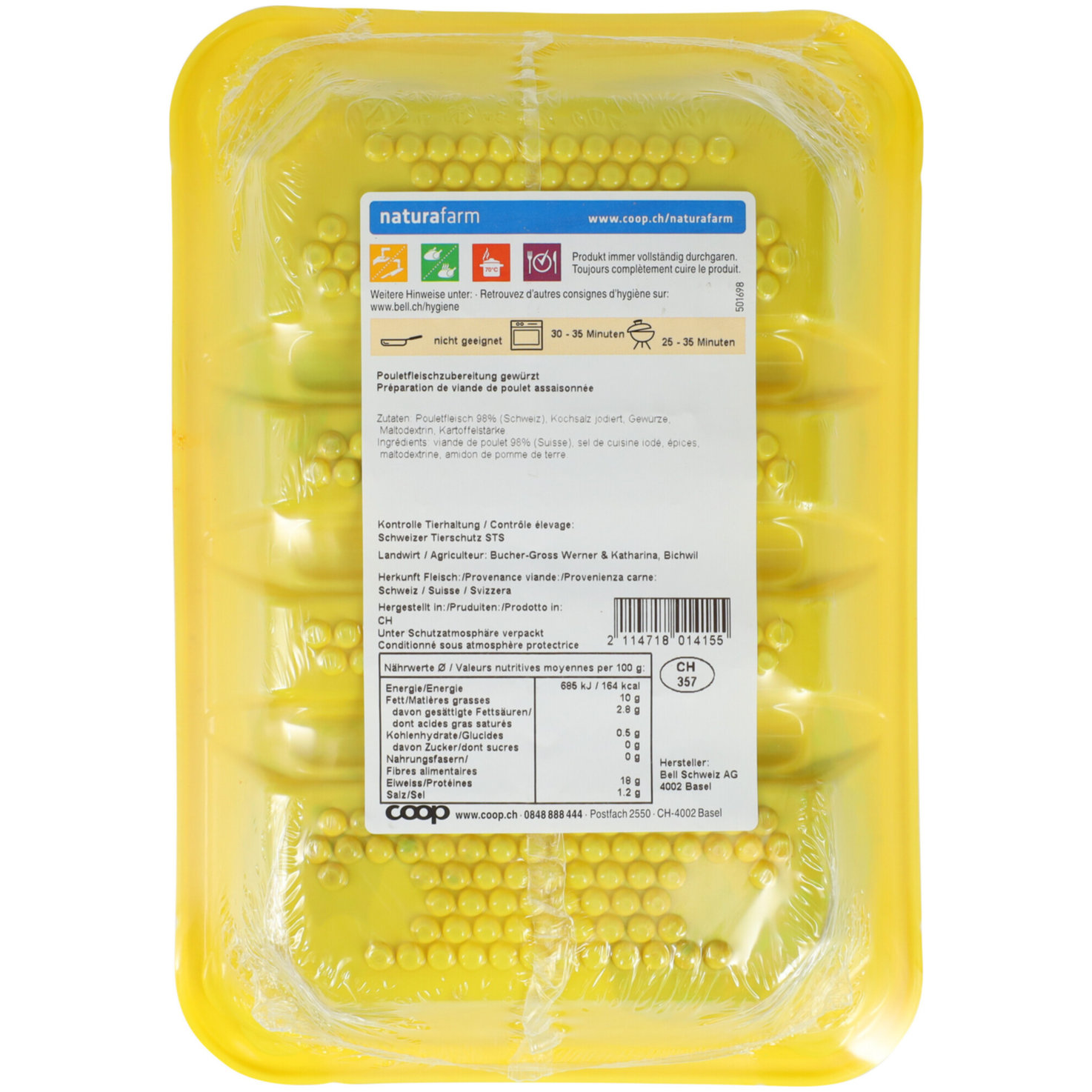 Naturafarm Pouletteile Platte gewürzt ca. 560g
